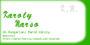 karoly marso business card